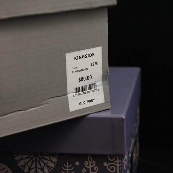 KINGSIDE Geoffrey Lace Up Round Toe Sneaker Shoes black/grey Men Size 12 M - Picture 6 of 12